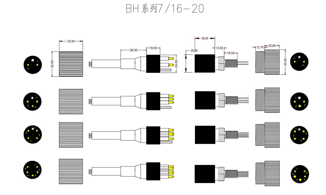 Conector Subaquático IL4F BH4M 4 Pinos
