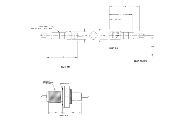 Conector de Cabo de Soldagem Subaquático UC 1045 2 Pinos RMG-2FS