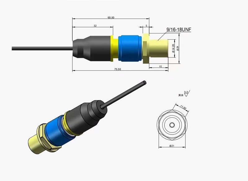 Conector Subaquático Coaxial RF UC 1058